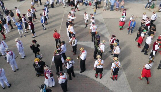 Mass Morris dance in Portsmouth for Victory Morrismen day of dance 2024