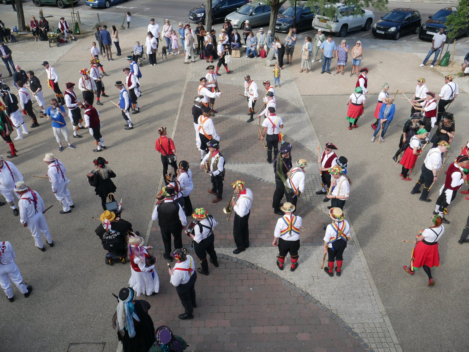 Mass Morris dance in Portsmouth for Victory Morrismen day of dance 2024